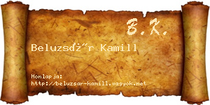 Beluzsár Kamill névjegykártya